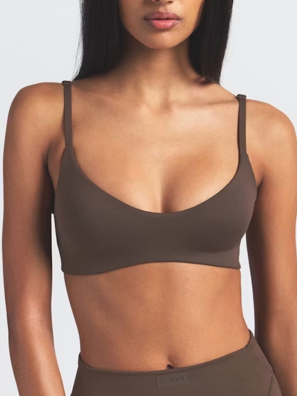 NWT Nike SKIMS Matte Micro Scoop Bra Small Dark Sepia Brown